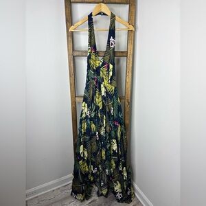 gold maxi dress plus size Curveins Plus Size V Neck Short Sleeve Floral Sequin Body